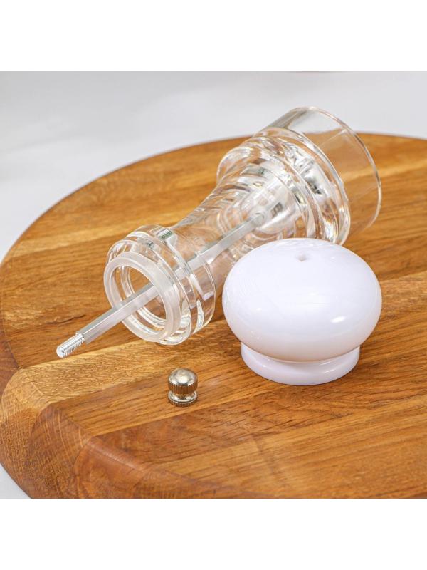 Мельница для специй «Скина», керамический механизм, 16 × 6 см, цвет белый