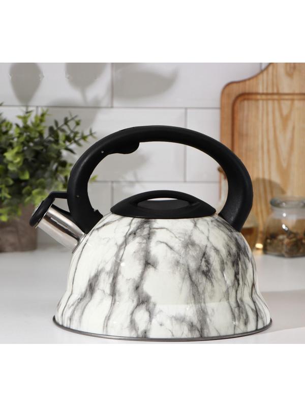 Чайник со свистком из нержавеющей стали Доляна «Каррар», 2,8 л