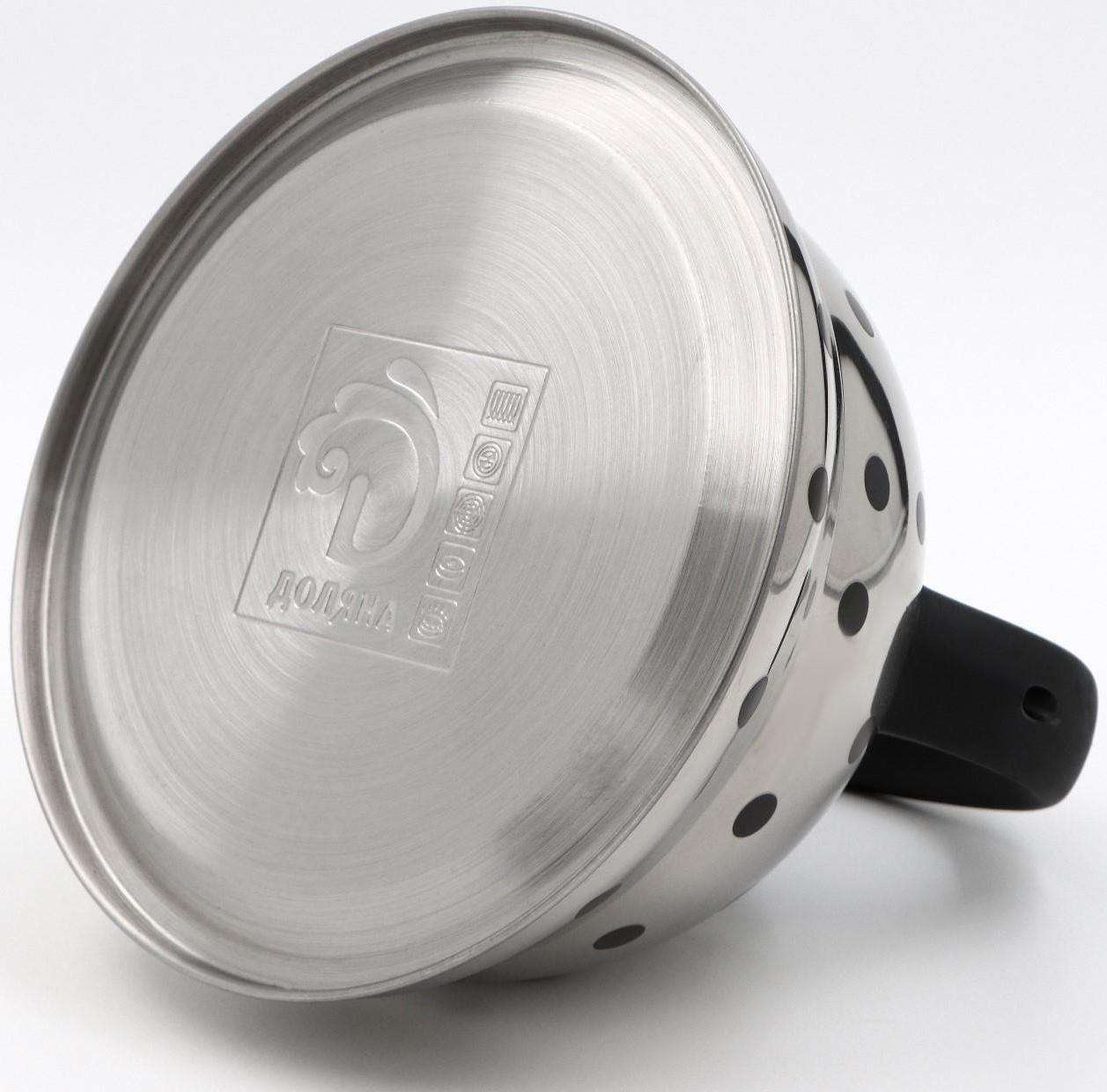 Чайник со свистком из нержавеющей стали Доляна «Горошек», 2,8 л, меняет цвет при нагреве