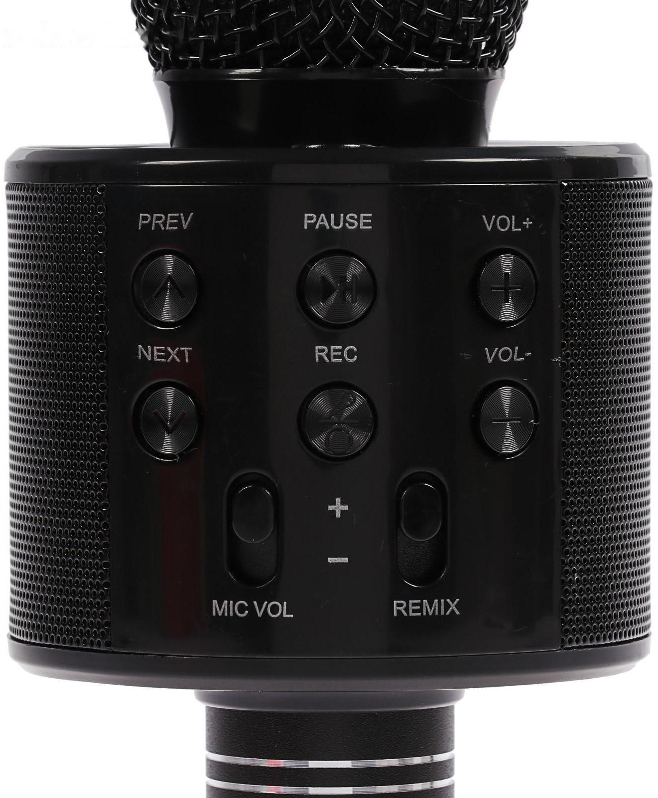 Микрофон для караоке LuazON LZZ-56, WS-858, 1800 мАч, чёрный