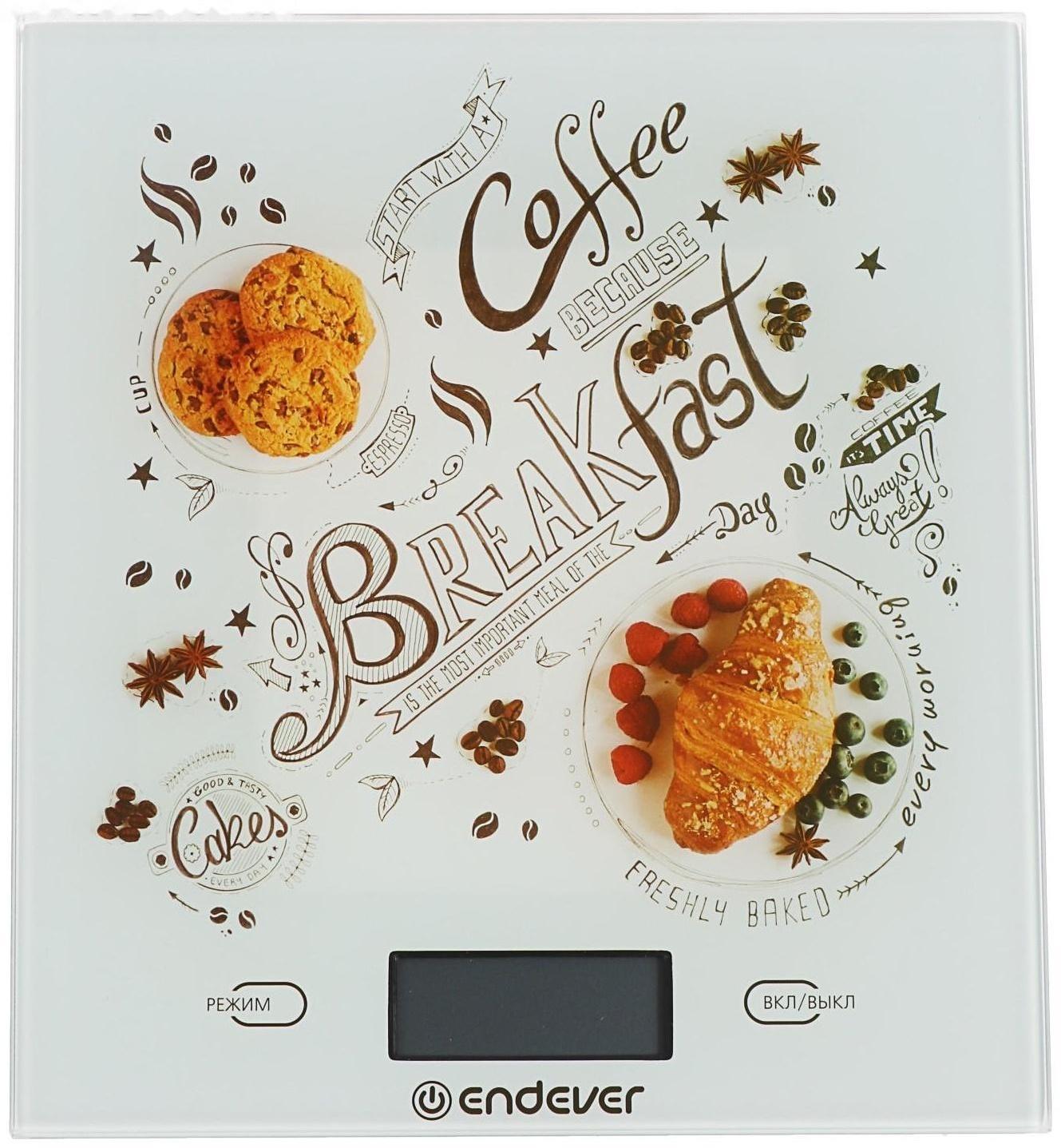 Весы кухонные Endever Chief-503, электронные, до 5 кг, белые