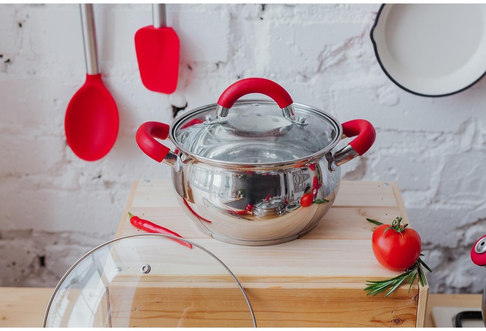 Кастрюля из нержавеющей стали Доляна «Вернер», 1,9 л, d=16 см, стеклянная крышка