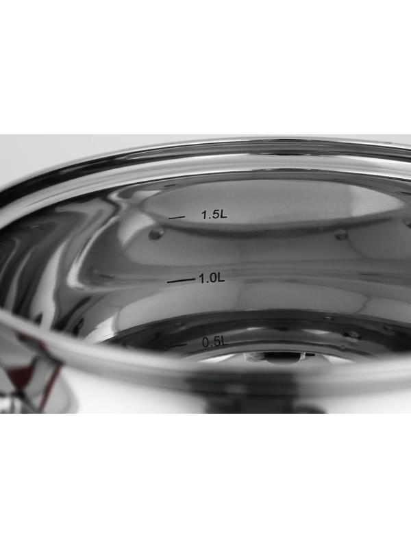 Кастрюля из нержавеющей стали Доляна «Вернер», 1,9 л, d=16 см, стеклянная крышка