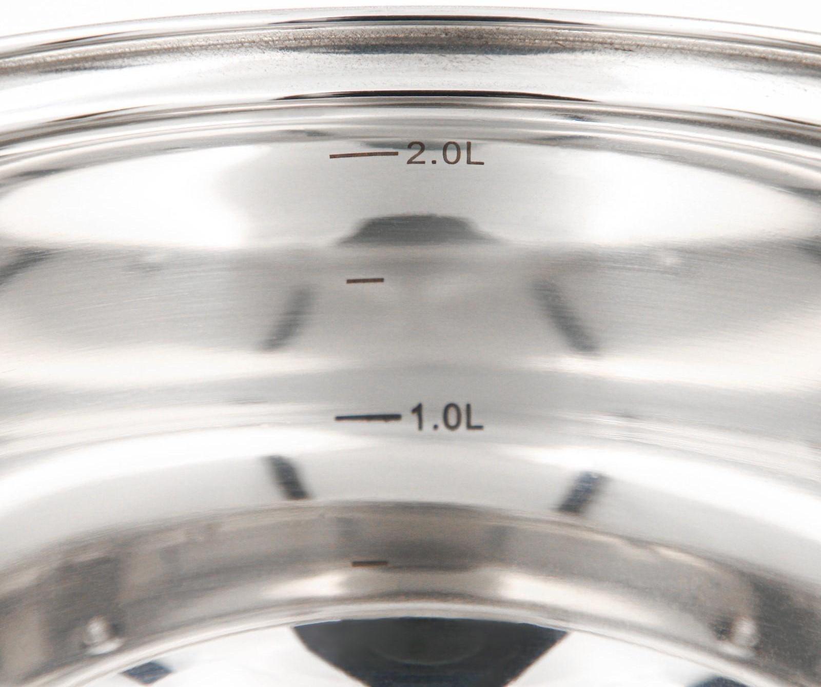 Кастрюля из нержавеющей стали Доляна «Вернер», 2,5 л, d=18 см, стеклянная крышка