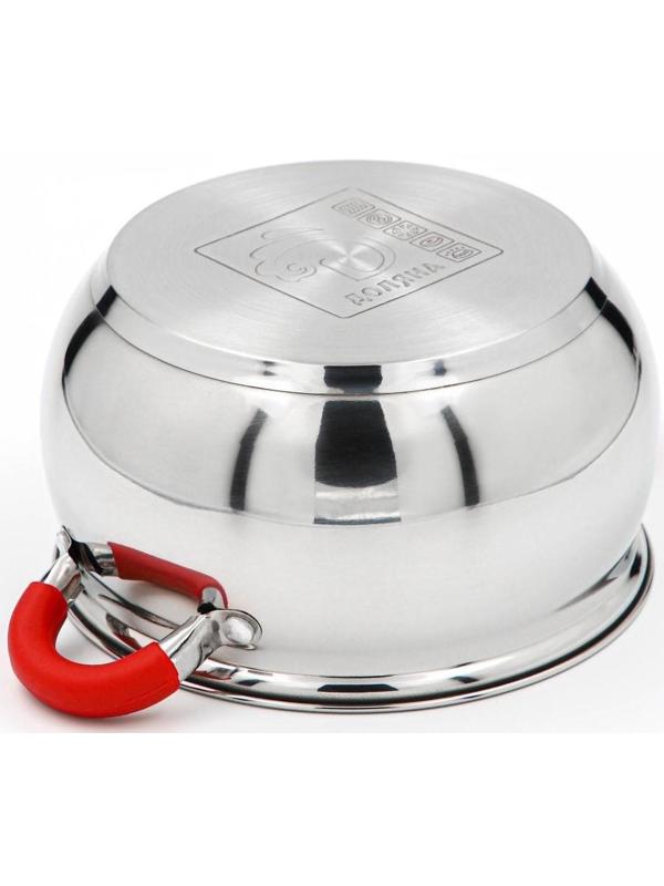 Кастрюля из нержавеющей стали Доляна «Вернер», 2,5 л, d=18 см, стеклянная крышка