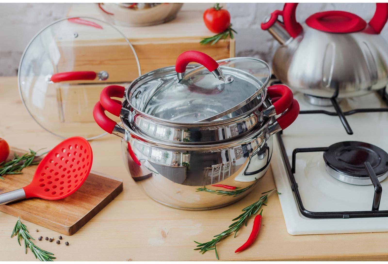 Кастрюля из нержавеющей стали Доляна «Гиперион», 3,5 л, d=20 см, стеклянная крышка