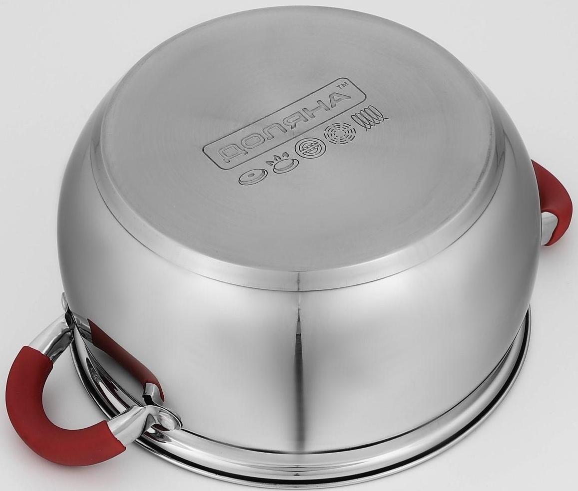 Кастрюля из нержавеющей стали Доляна «Гиперион», 3,5 л, d=20 см, стеклянная крышка