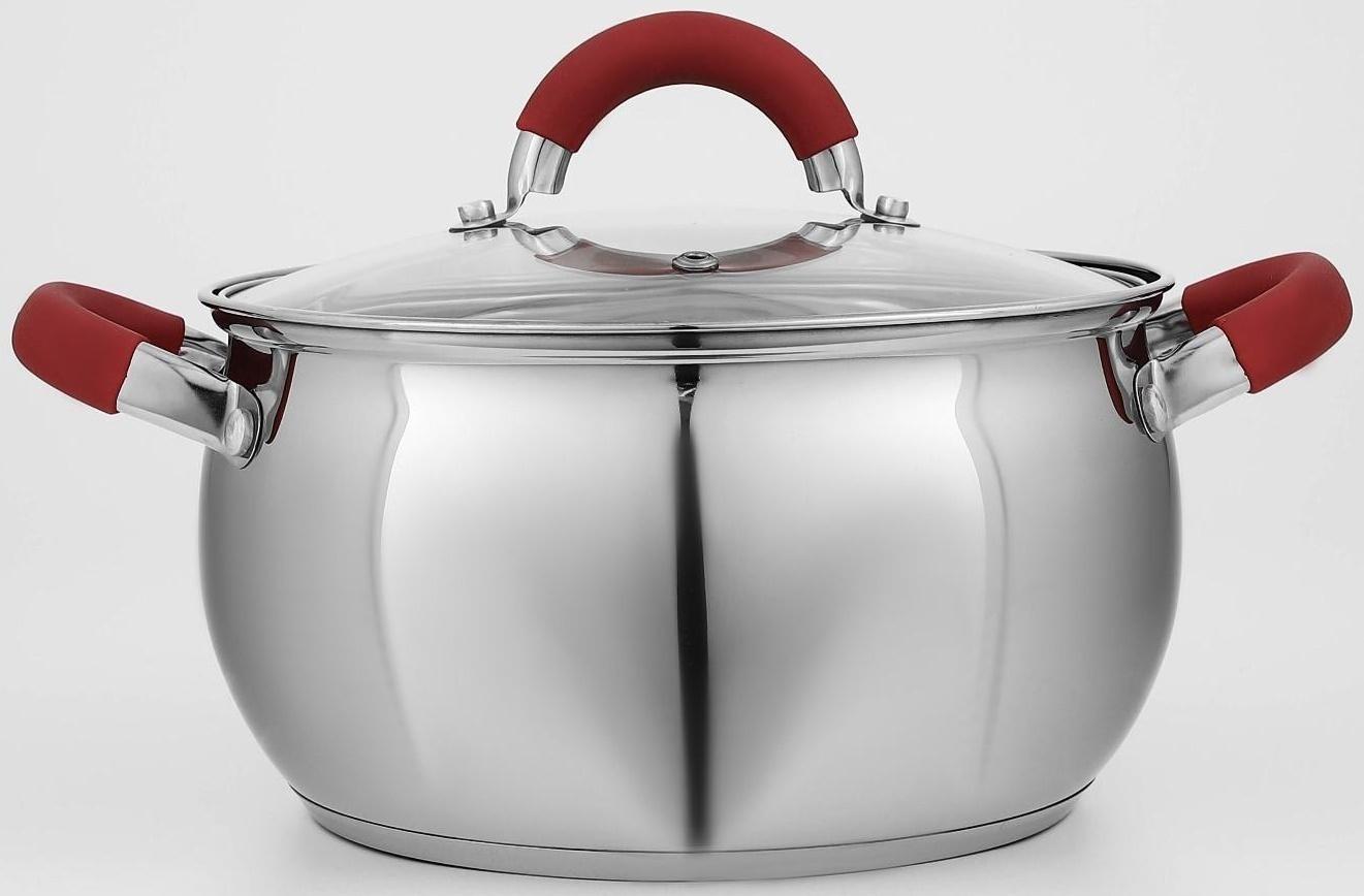 Кастрюля из нержавеющей стали Доляна «Гиперион», 3,5 л, d=20 см, стеклянная крышка