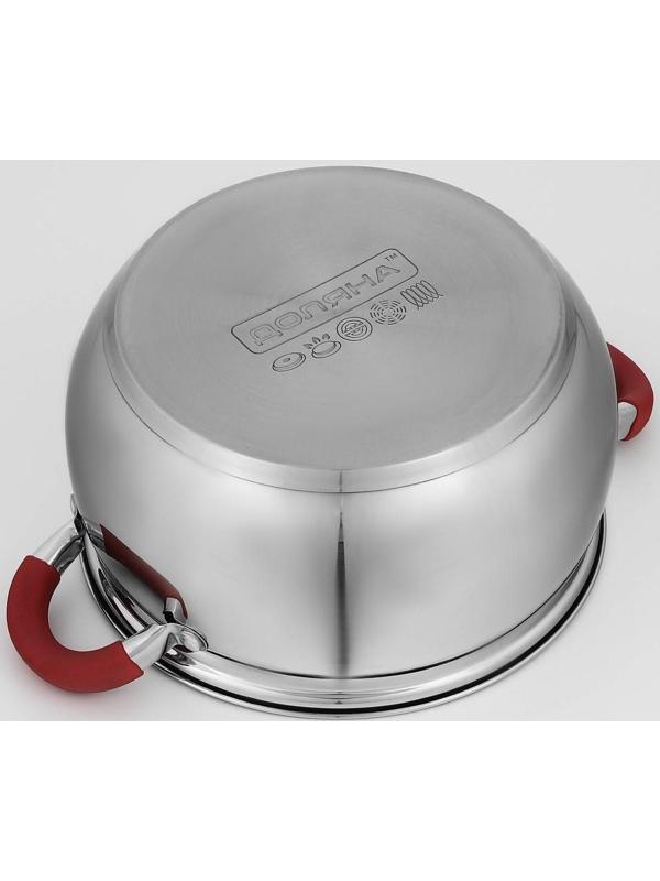 Кастрюля из нержавеющей стали Доляна «Гиперион», 3,5 л, d=20 см, стеклянная крышка