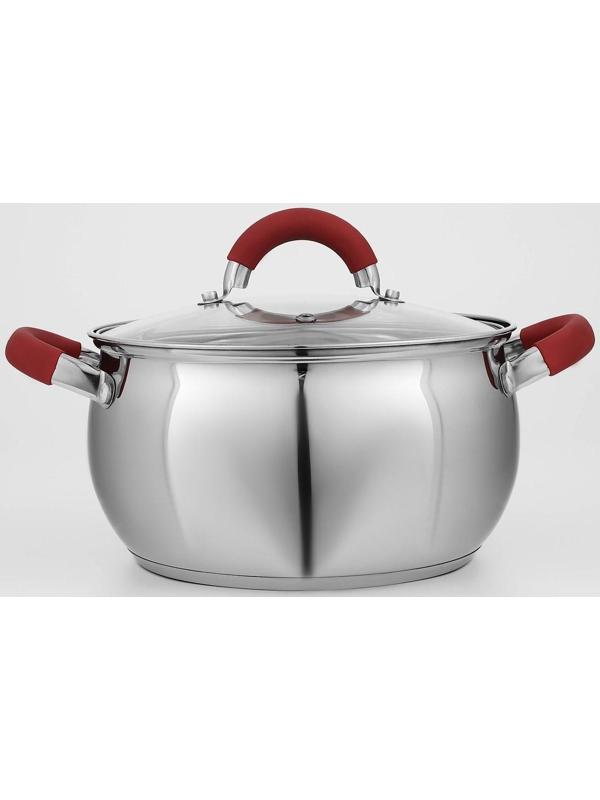 Кастрюля из нержавеющей стали Доляна «Гиперион», 3,5 л, d=20 см, стеклянная крышка