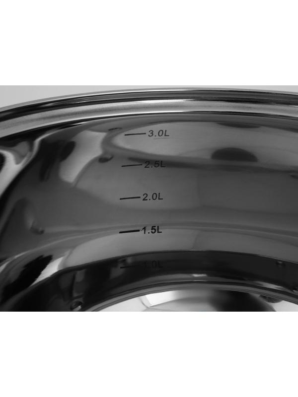 Кастрюля из нержавеющей стали Доляна «Гиперион», 3,5 л, d=20 см, стеклянная крышка