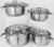 Набор кастрюль из нержавеющей стали Доляна «Гретте», 4 предмета: 1,5 л, 2 л, 3 л, 4 л, d=16/18/20/22 см, крышки
