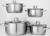 Набор кастрюль из нержавеющей стали Доляна «Гретте», 4 предмета: 1,5 л, 2 л, 3 л, 4 л, d=16/18/20/22 см, крышки