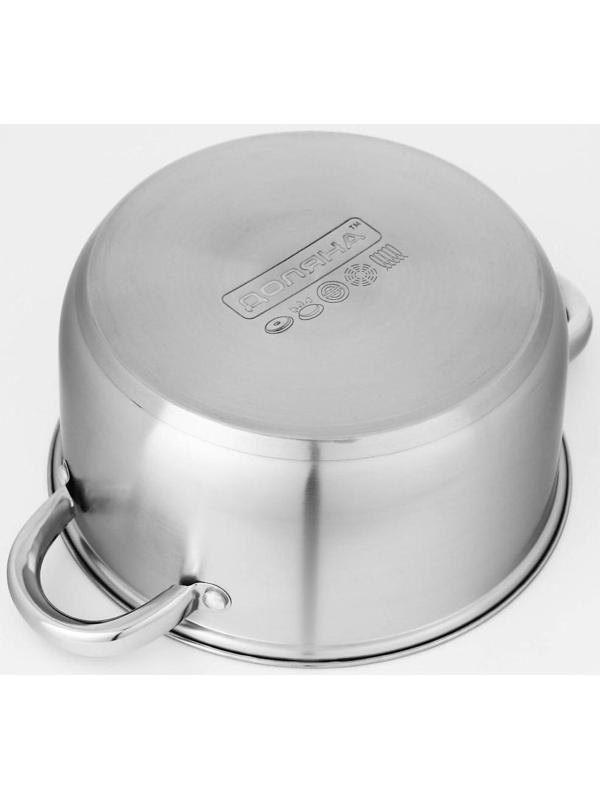 Набор кастрюль из нержавеющей стали Доляна «Гретте», 4 предмета: 1,5 л, 2 л, 3 л, 4 л, d=16/18/20/22 см, крышки