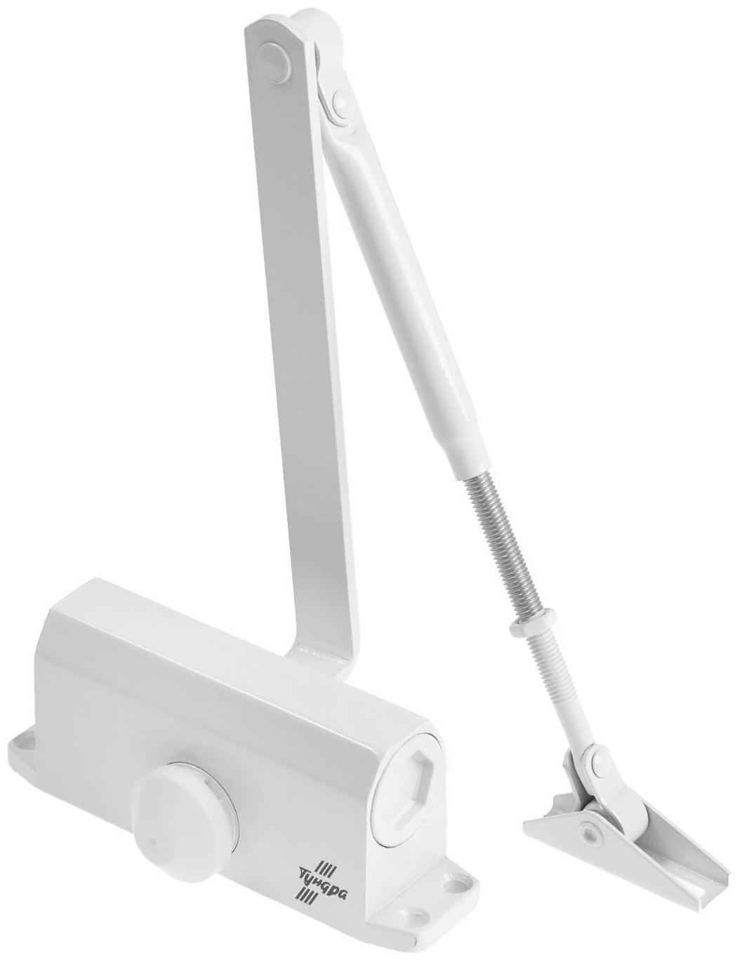 Доводчик дверной ТУНДРА D25WW, до 25-40 кг, белый