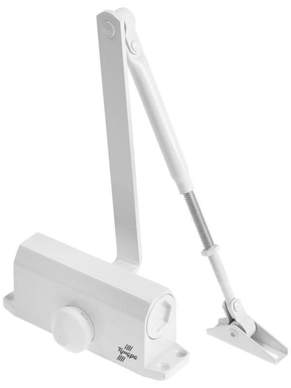 Доводчик дверной ТУНДРА D25WW, до 25-40 кг, белый