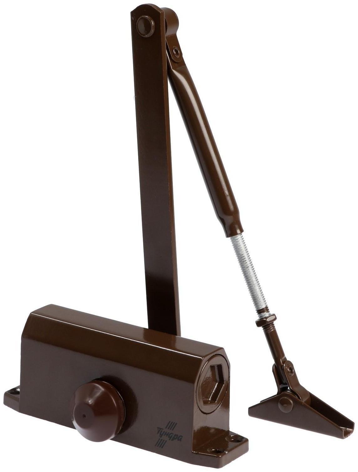 Доводчик дверной ТУНДРА D25BR, до 25 кг, коричневый