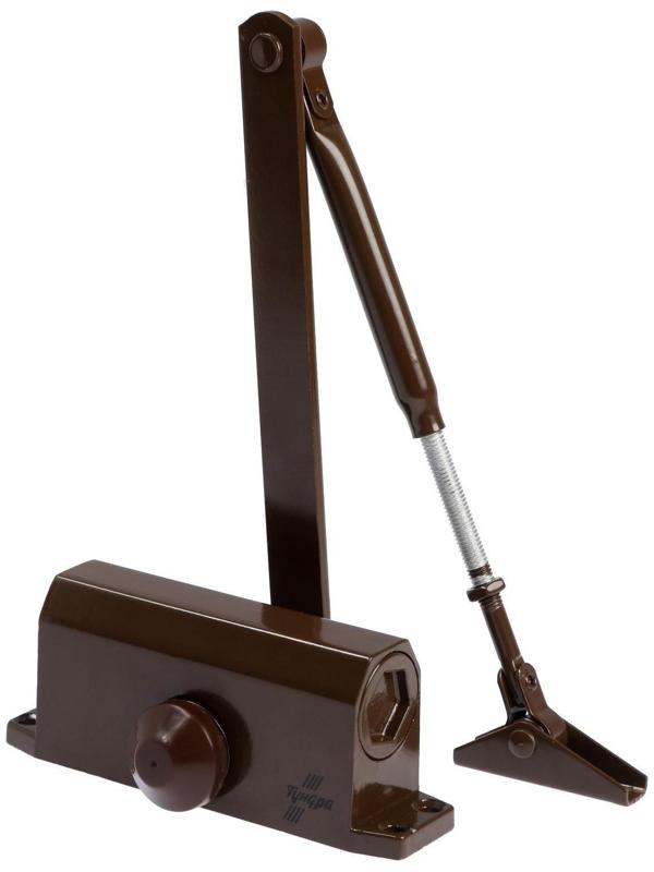 Доводчик дверной ТУНДРА D25BR, до 25 кг, коричневый