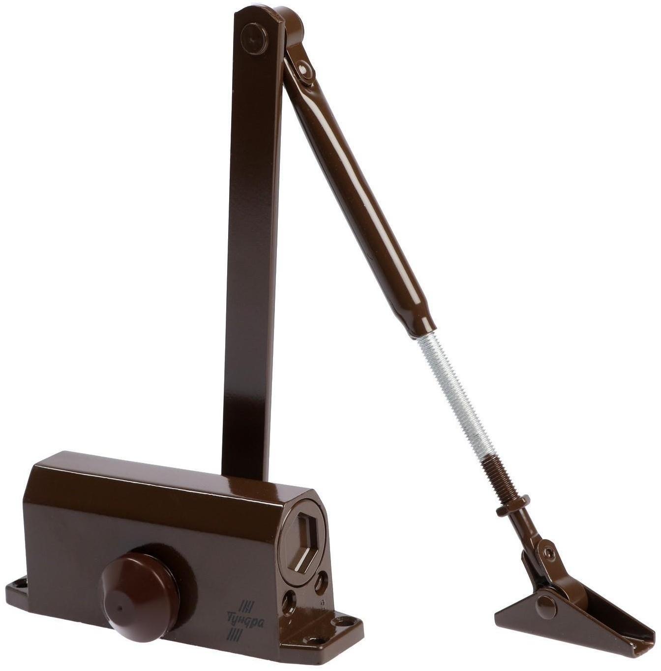 Доводчик дверной ТУНДРА D40BR, до 40 кг, коричневый