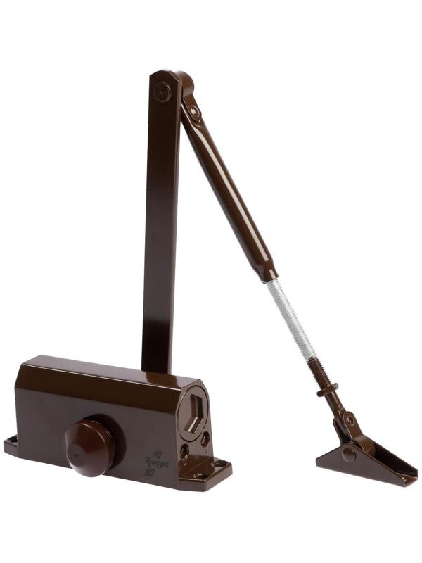 Доводчик дверной ТУНДРА D40BR, до 40 кг, коричневый