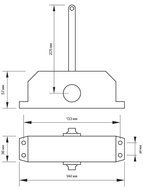 Доводчик дверной ТУНДРА D40BR, до 40 кг, коричневый