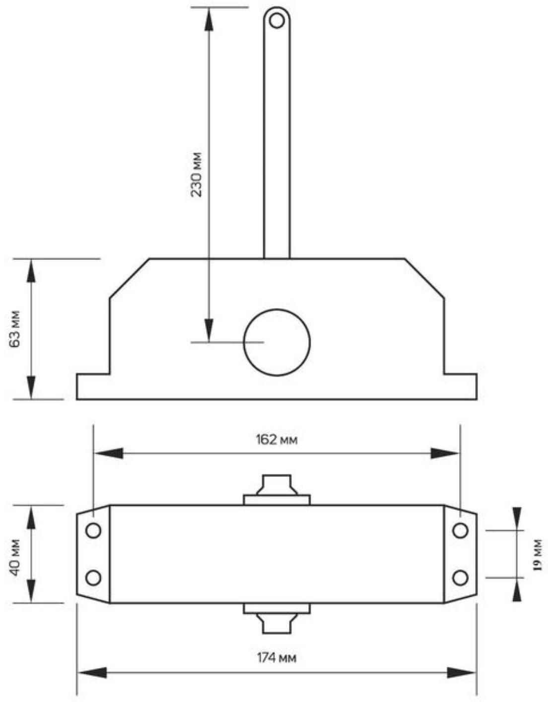 Доводчик дверной ТУНДРА D60WW, до 60 кг, белый