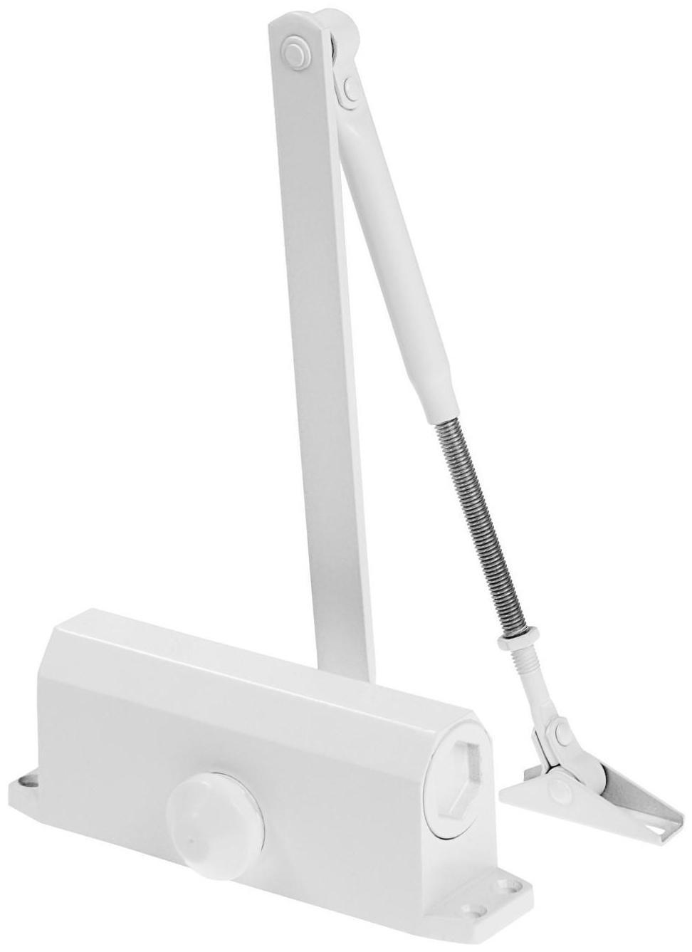 Доводчик дверной ТУНДРА D60WW, до 60 кг, белый