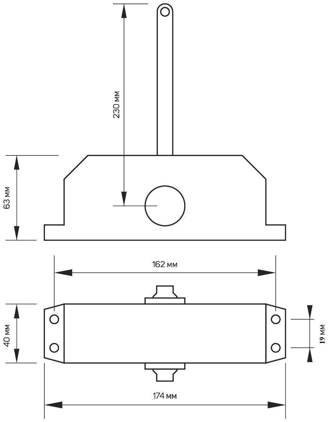 Доводчик дверной ТУНДРА D60BR, до 60 кг, коричневый