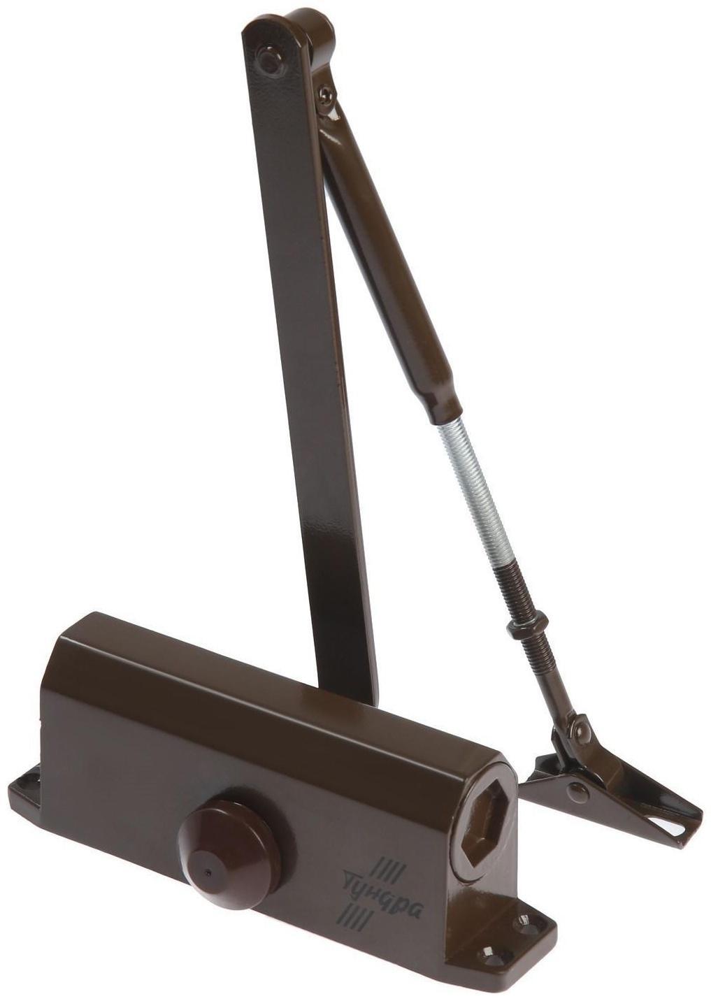 Доводчик дверной ТУНДРА D60BR, до 60 кг, коричневый