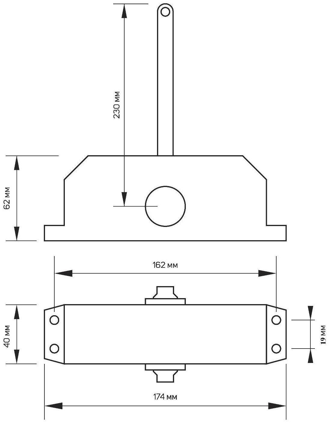 Доводчик дверной ТУНДРА D60SL, до 60 кг, цвет серебро