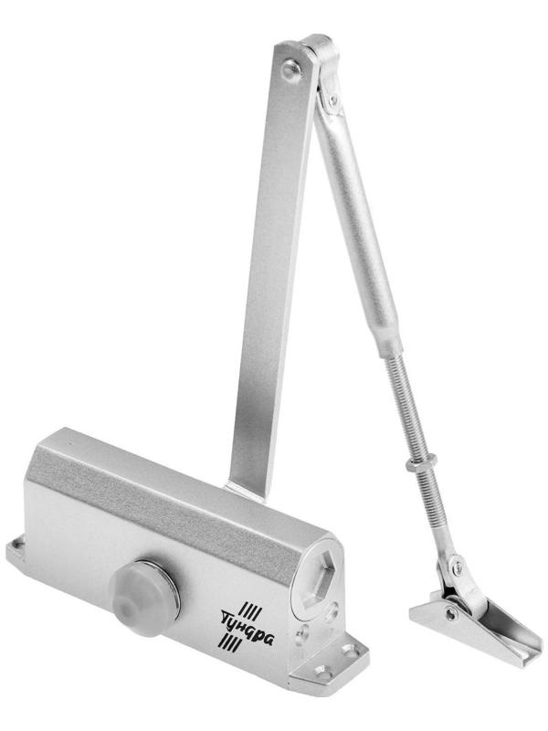 Доводчик дверной ТУНДРА D60SL, до 60 кг, цвет серебро