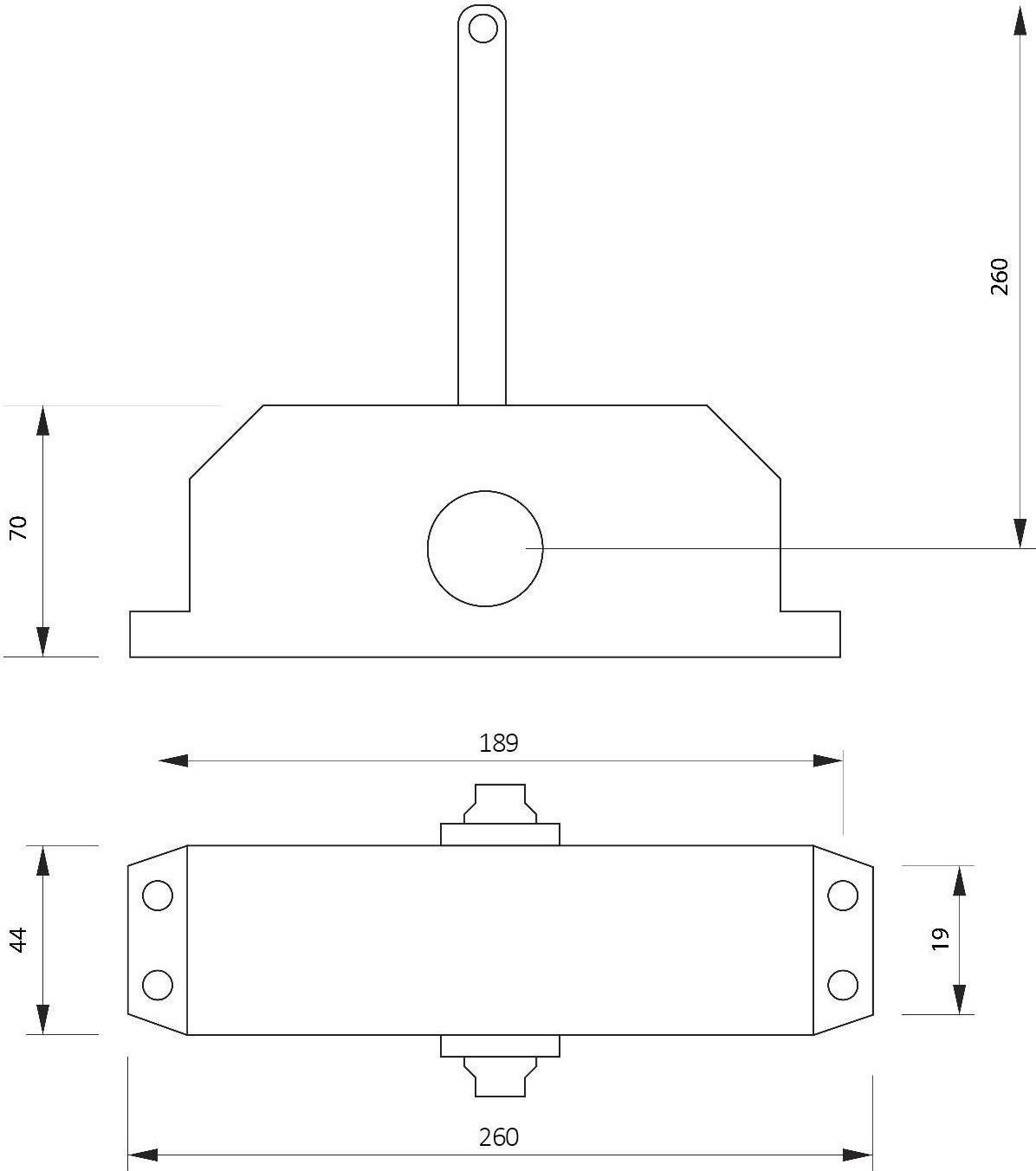 Доводчик дверной ТУНДРА D80BR, до 80 кг, коричневый
