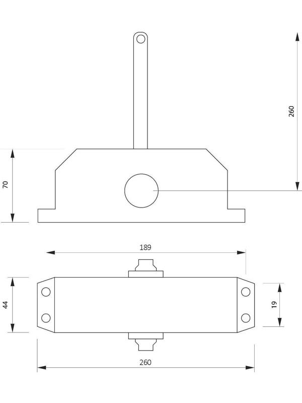 Доводчик дверной ТУНДРА D80BR, до 80 кг, коричневый