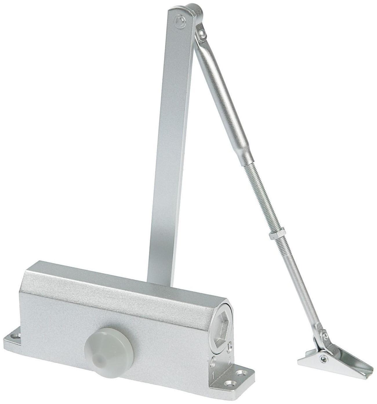 Доводчик дверной ТУНДРА D80SL, до 70 кг, цвет серебро