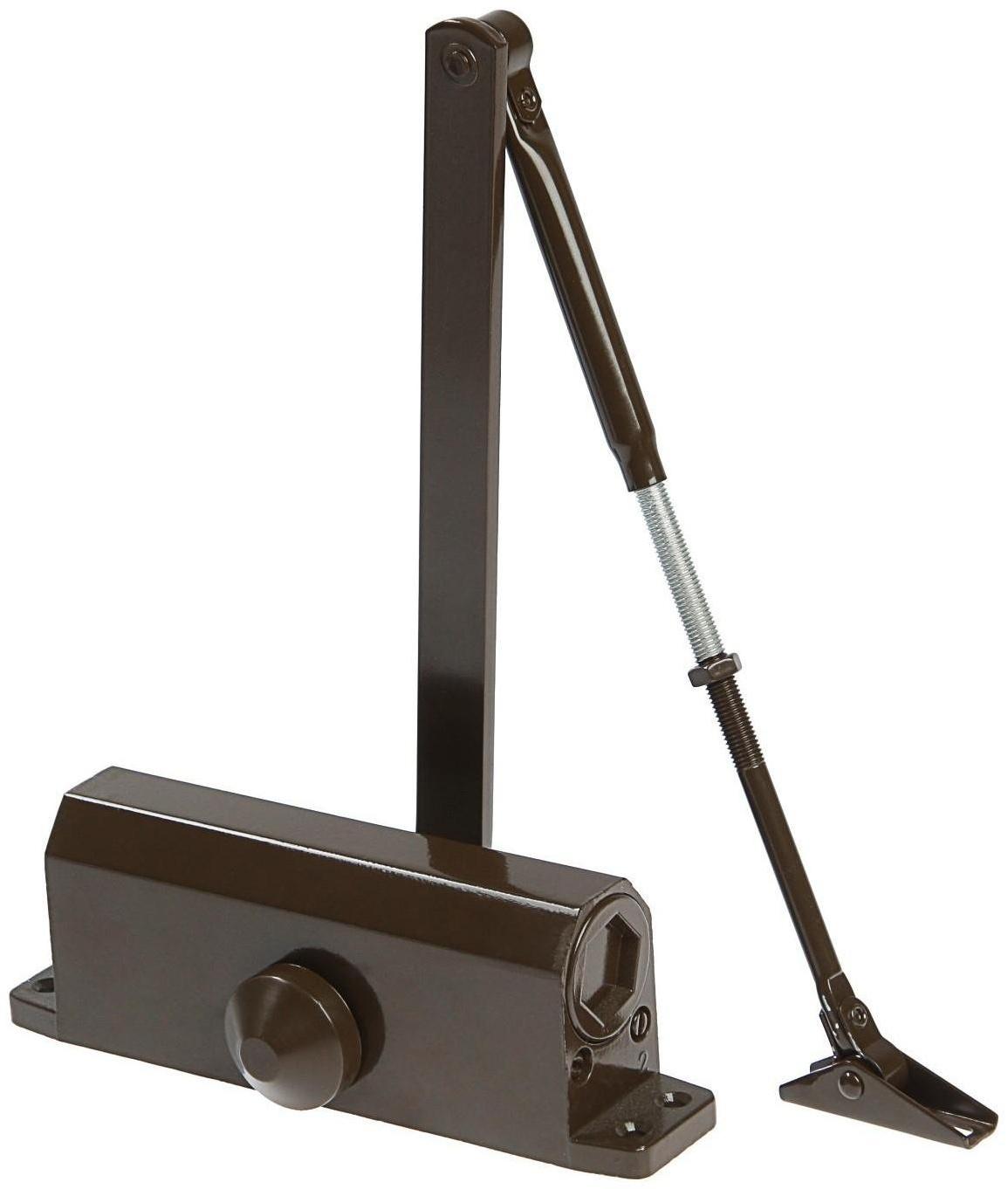 Доводчик дверной ТУНДРА D100BR, до 100 кг, коричневый