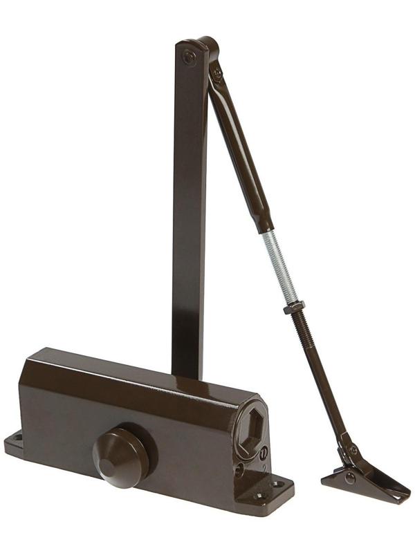 Доводчик дверной ТУНДРА D100BR, до 100 кг, коричневый