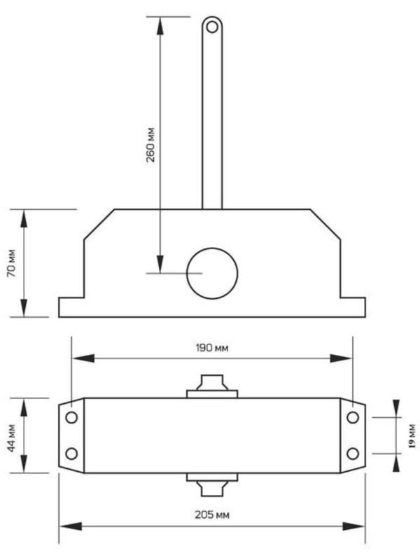 Доводчик дверной ТУНДРА D100BR, до 100 кг, коричневый