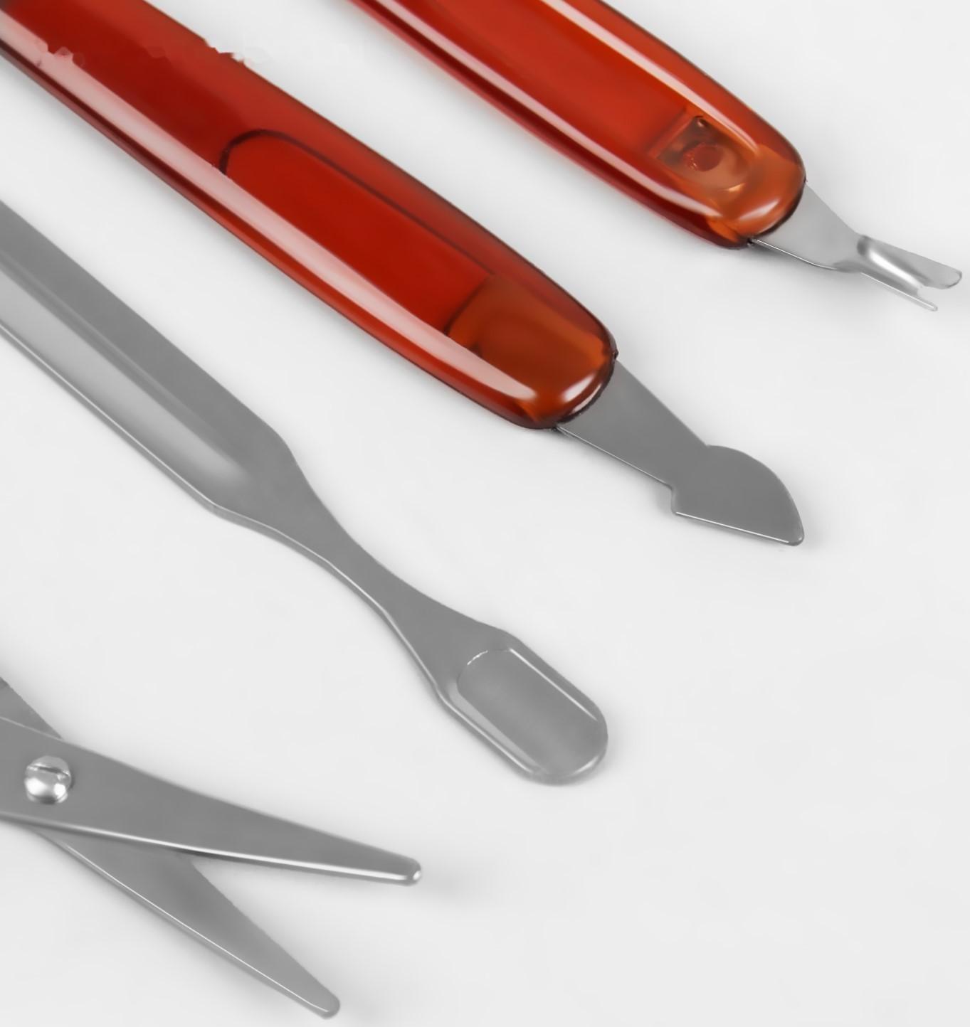 Набор маникюрный, 10 предметов, в футляре, цвет чёрный