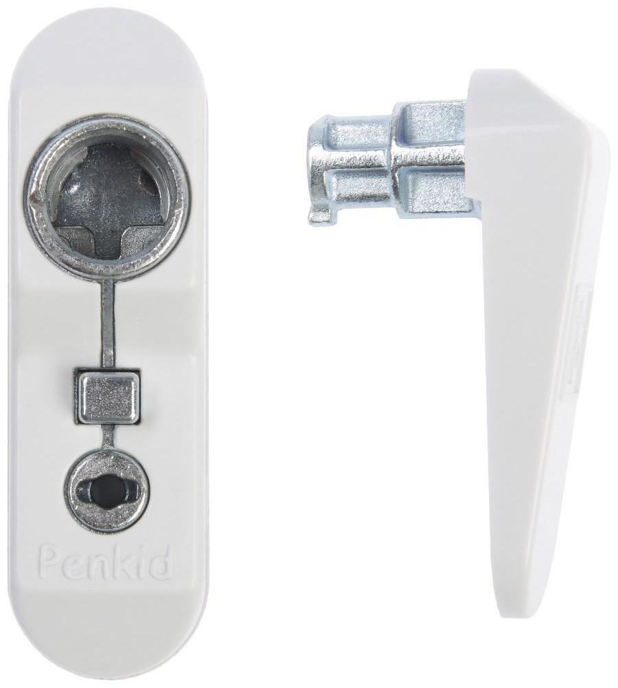Замок блокирующий для окон Penkid Sash Lock, с ключом, белый