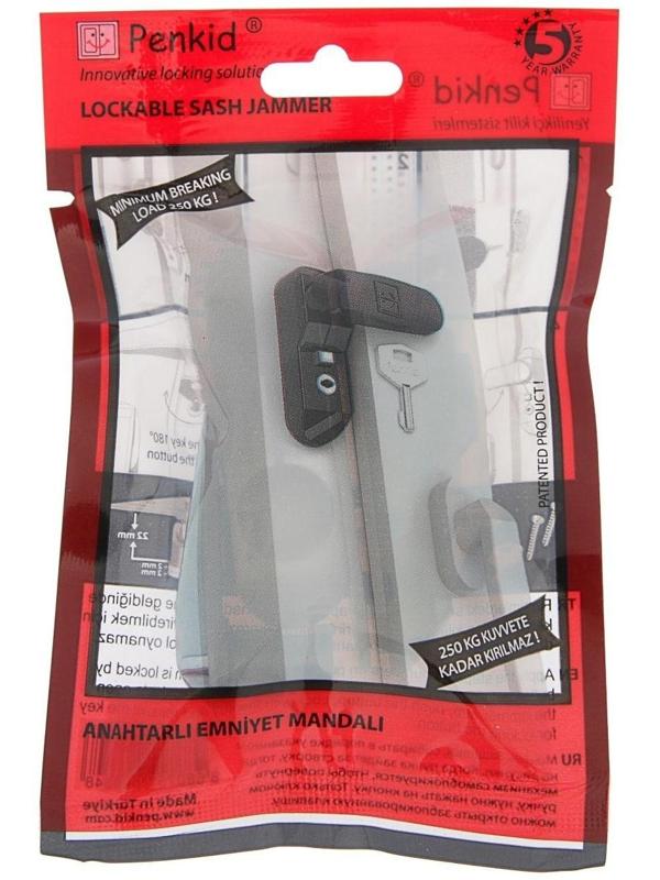 Замок блокирующий для окон Penkid Sash Lock, с ключом, белый