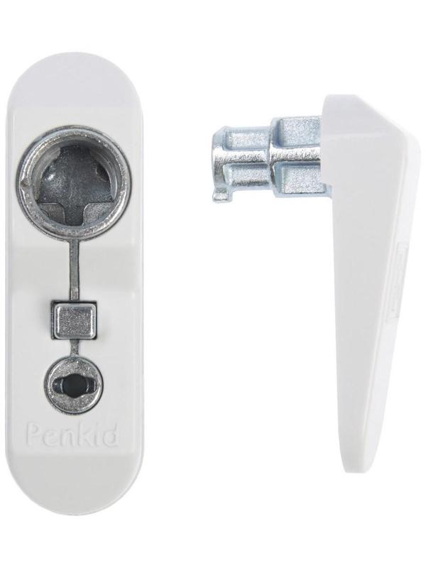 Замок блокирующий для окон Penkid Sash Lock, с ключом, белый