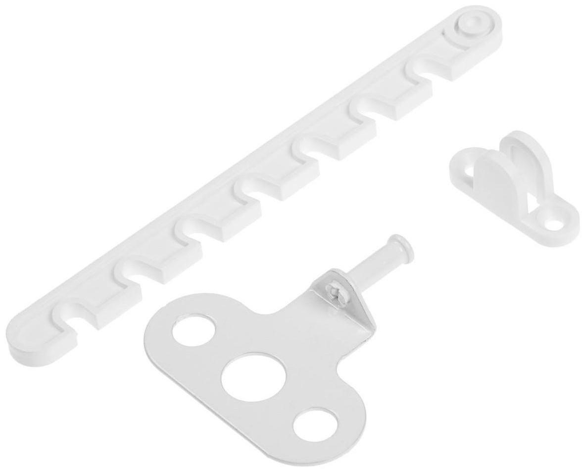 Ограничитель открывания окна ТУНДРА, пластиковый, L=165 мм, белый, 1 шт.