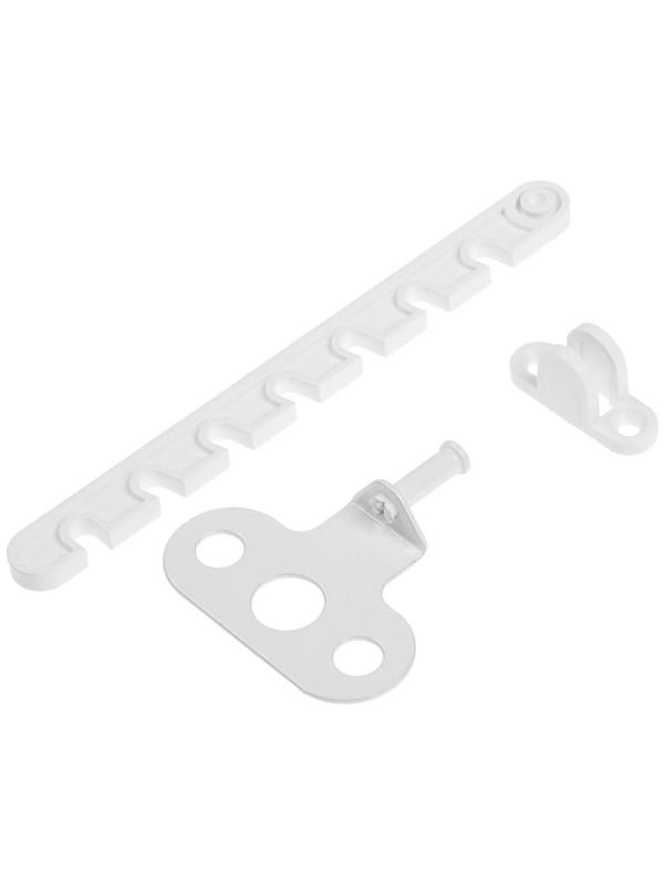 Ограничитель открывания окна ТУНДРА, пластиковый, L=165 мм, белый, 1 шт.