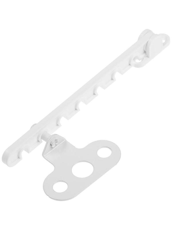 Ограничитель открывания окна ТУНДРА, пластиковый, L=165 мм, белый, 1 шт.