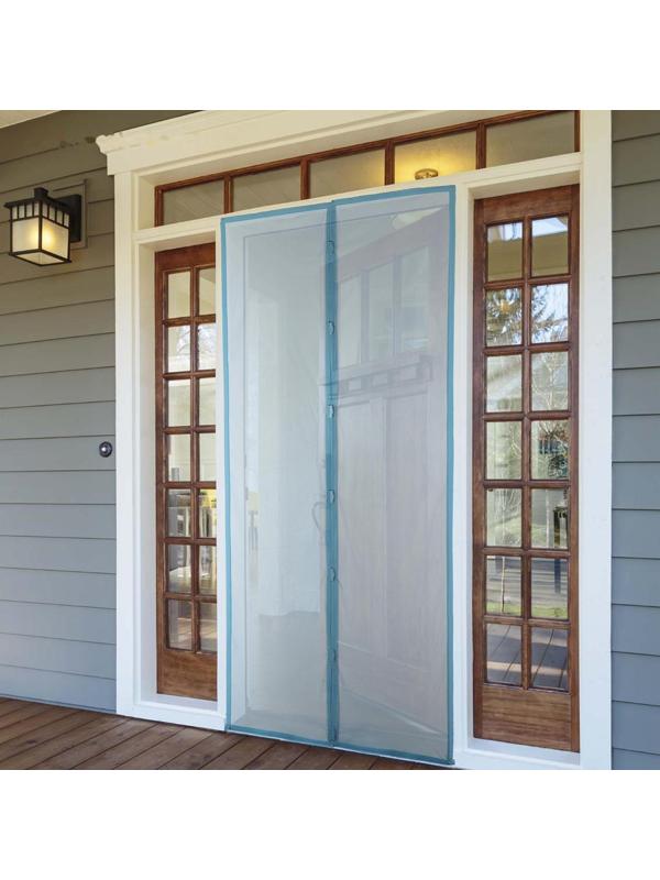 Сетка антимоскитная на магнитах для защиты от насекомых, 80×210 см, цвет синий