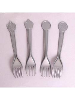 Вилки пластиковые, набор 10 шт., цвет серебристый