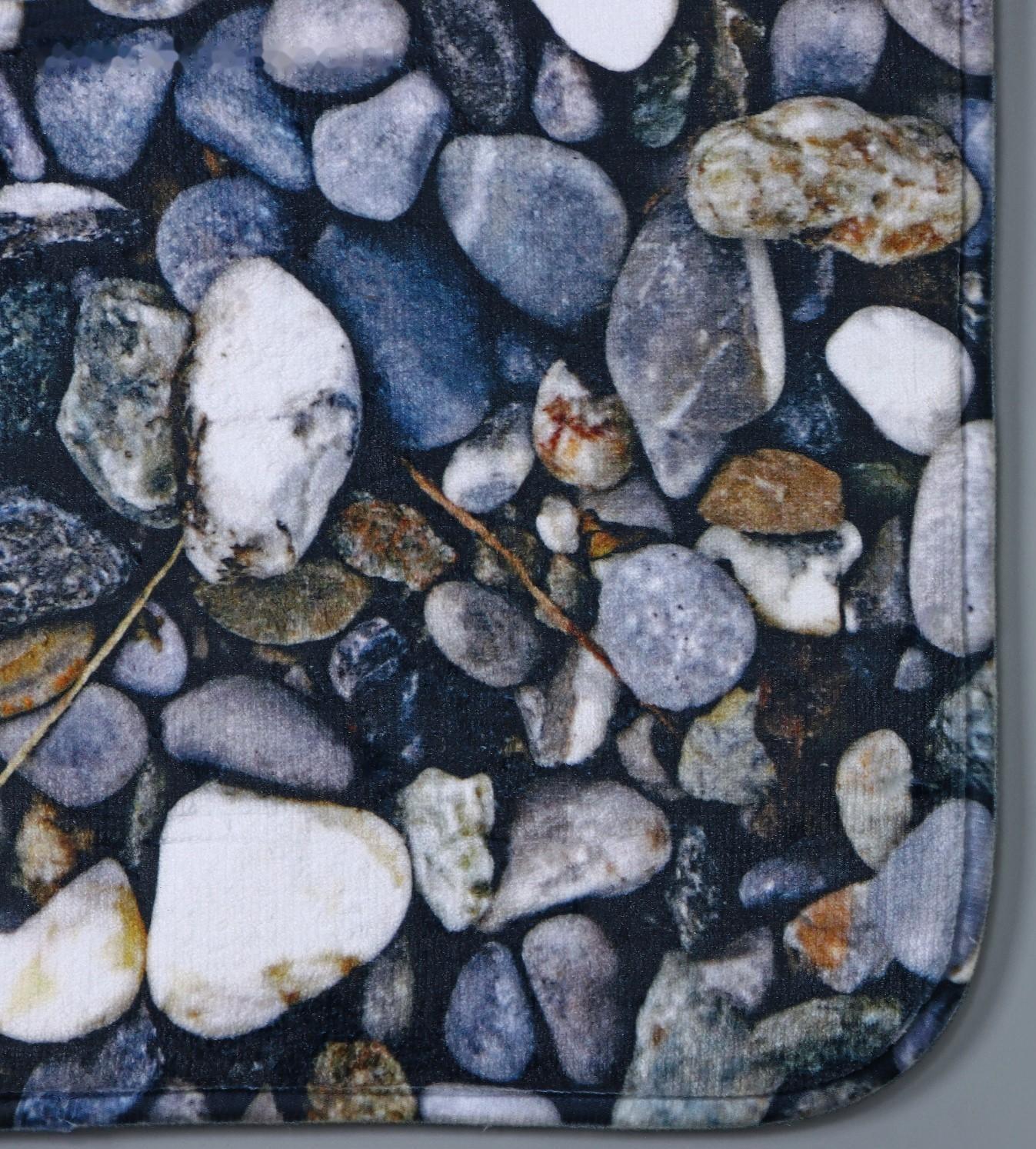 Набор ковриков для ванной и туалета Доляна «Галька», 2 шт: 40×50, 50×80 см