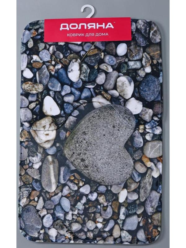 Набор ковриков для ванной и туалета Доляна «Галька», 2 шт: 40×50, 50×80 см