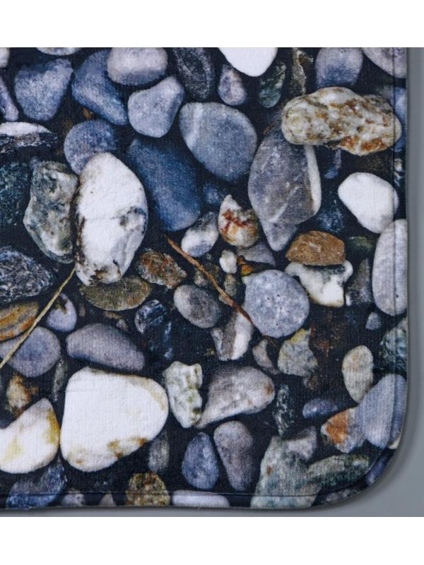 Набор ковриков для ванной и туалета Доляна «Галька», 2 шт: 40×50, 50×80 см