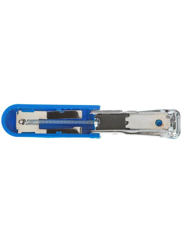 Степлер № 10, до 10 листов, Attomex МИНИ, встроенный антистеплер, синий